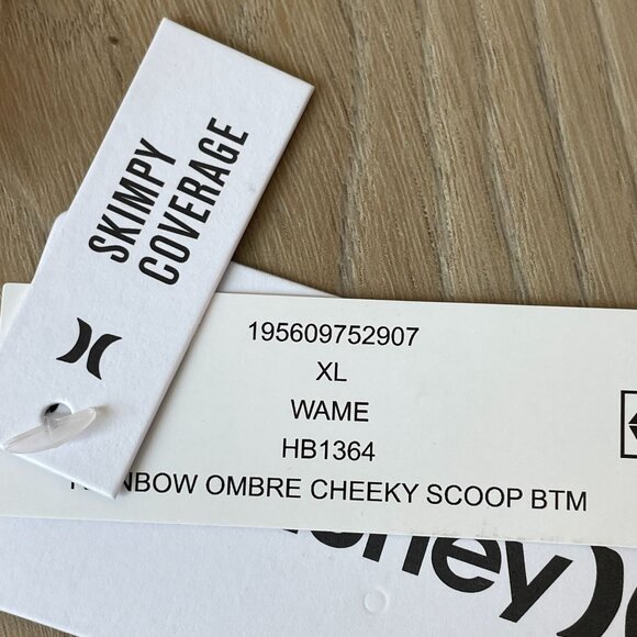 NEW Hurley Womens XL Rainbow Ombre Cheeky Scoop Bikini Bottom Swimwear - Picture 2 of 11